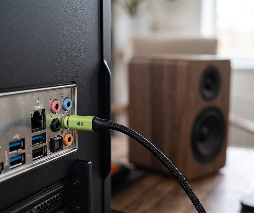 Desktop Speaker Audio Port Check